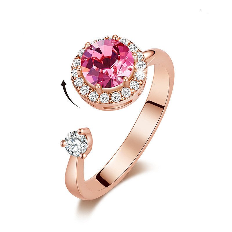 Europe and the United States new personality rotating ring female crystal ring | Luxury Home Accessories | Heulog Glow