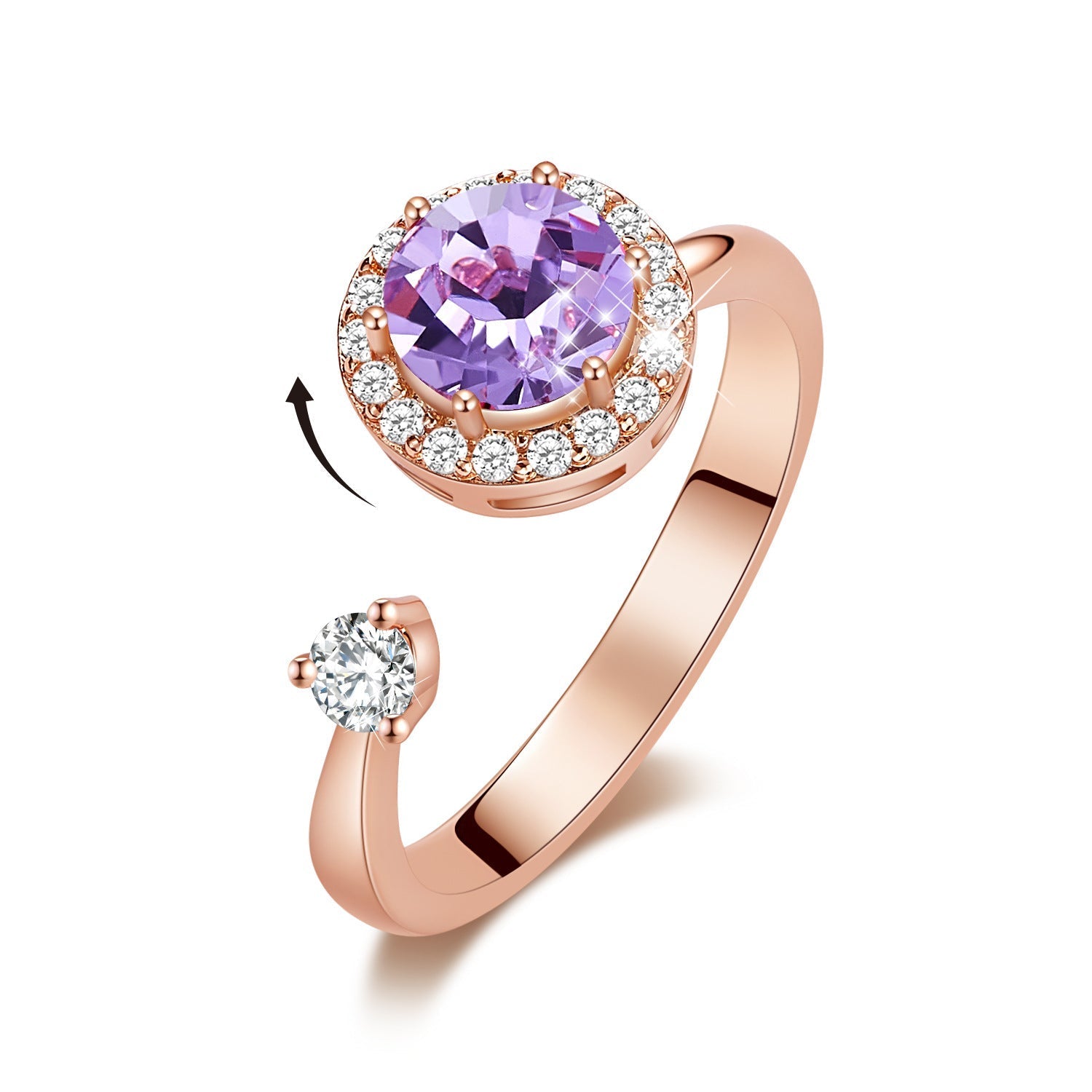 Europe and the United States new personality rotating ring female crystal ring | Luxury Home Accessories | Heulog Glow