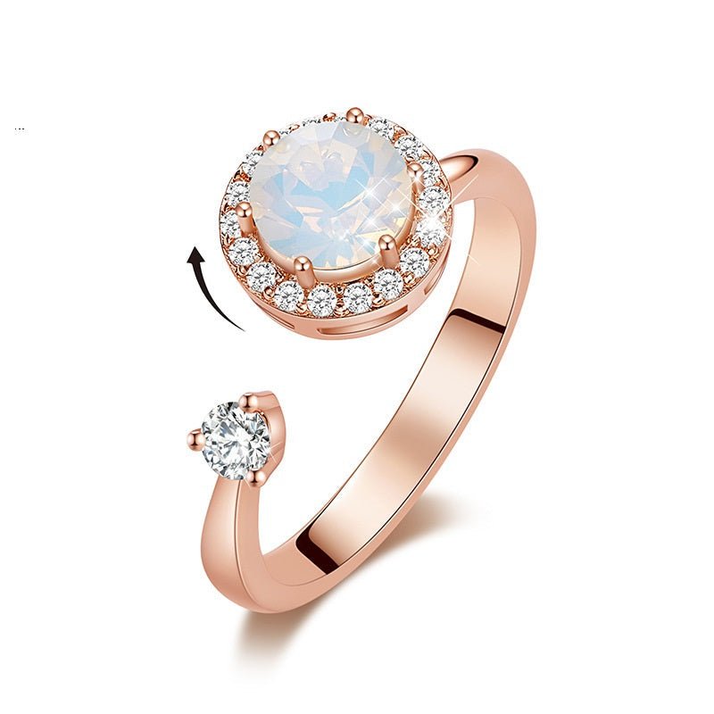 Europe and the United States new personality rotating ring female crystal ring | Luxury Home Accessories | Heulog Glow