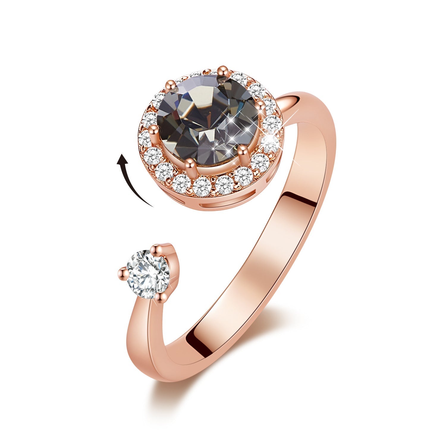 Europe and the United States new personality rotating ring female crystal ring | Luxury Home Accessories | Heulog Glow