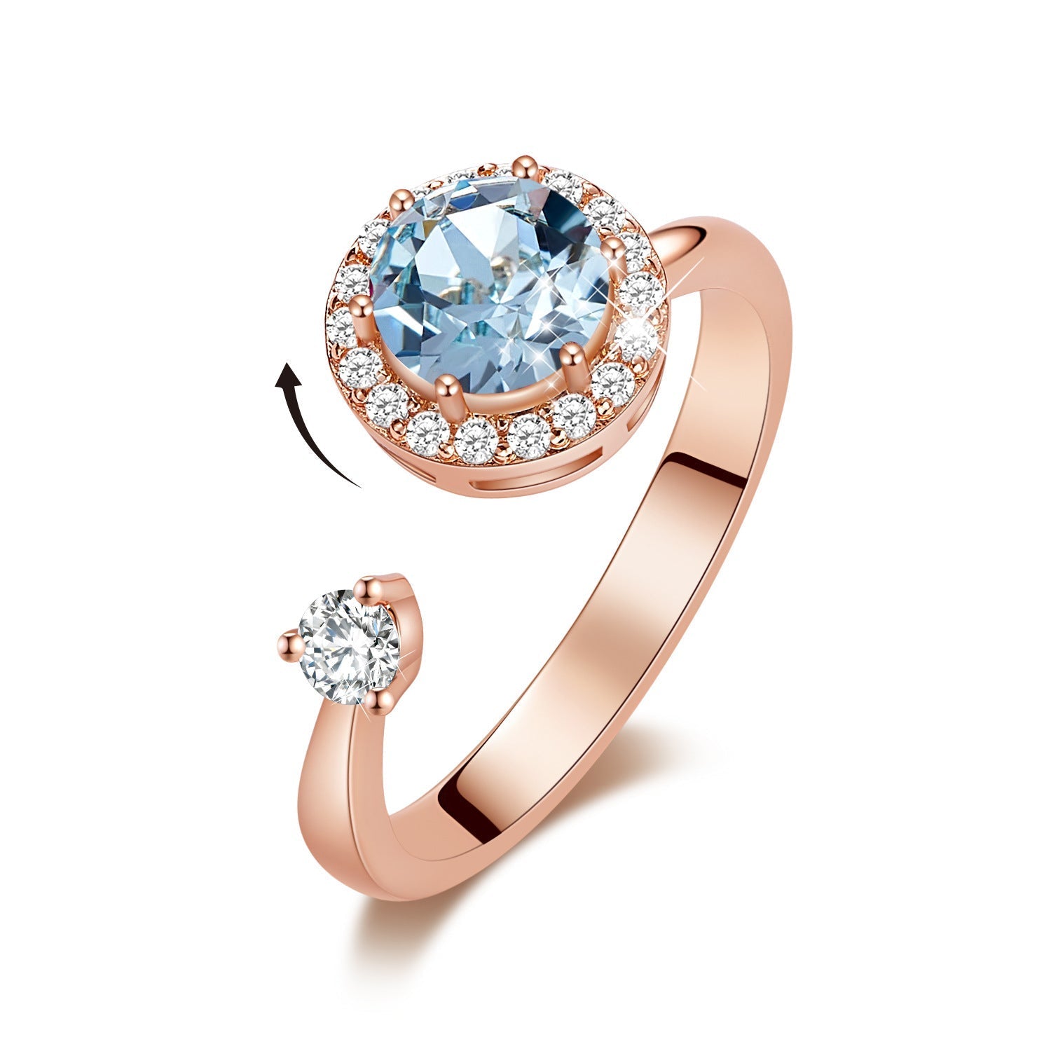 Europe and the United States new personality rotating ring female crystal ring | Luxury Home Accessories | Heulog Glow