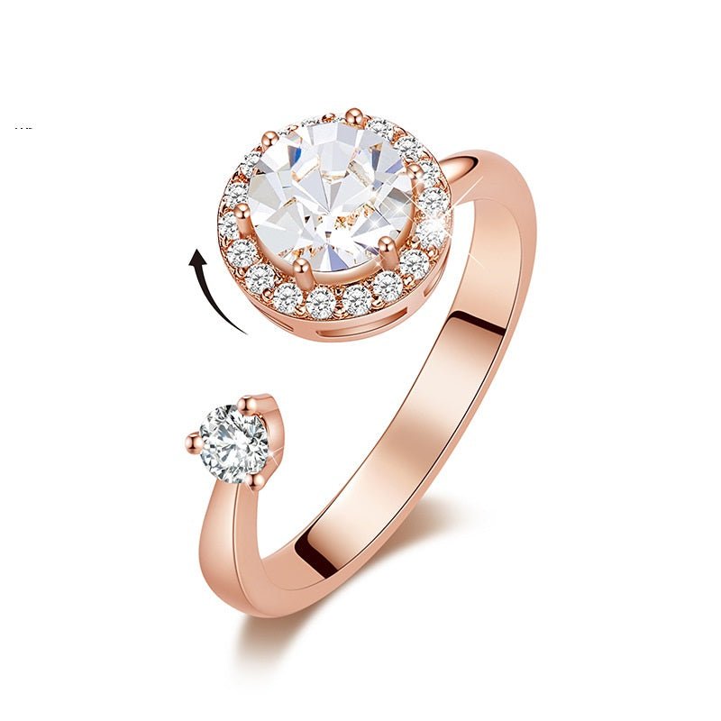 Europe and the United States new personality rotating ring female crystal ring | Luxury Home Accessories | Heulog Glow