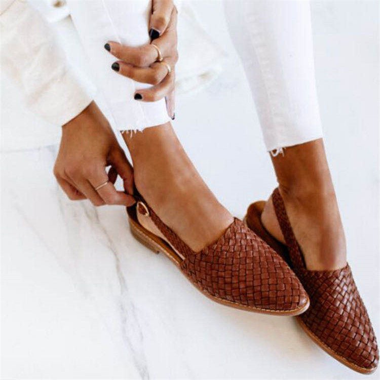 European And American Baotou Flat Sandals With Buckle | Luxury Home Accessories | Heulog Glow