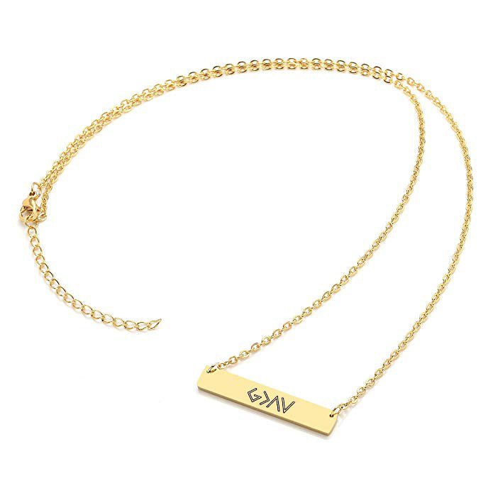 European And American Fashion One Word Horizontal Bar Pendant Necklace | Luxury Home Accessories | Heulog Glow