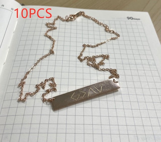 European And American Fashion One Word Horizontal Bar Pendant Necklace | Luxury Home Accessories | Heulog Glow