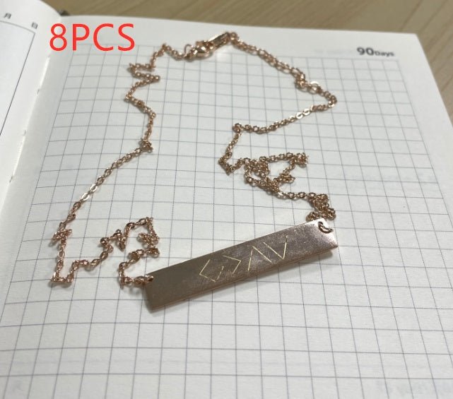 European And American Fashion One Word Horizontal Bar Pendant Necklace | Luxury Home Accessories | Heulog Glow
