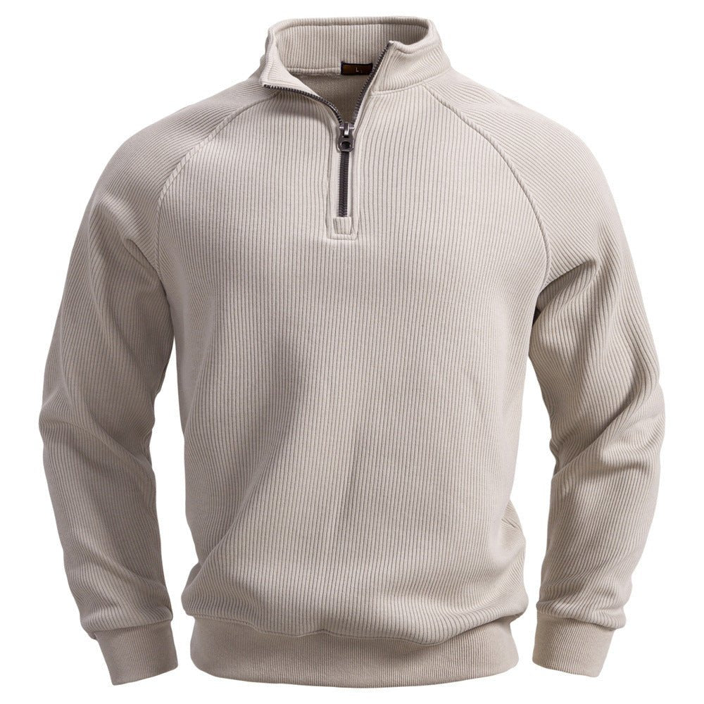 European And American Half Zipper Sweater Stand-up Collar All-match Fleece Men's Sweater Top | Luxury Home Accessories | Heulog Glow