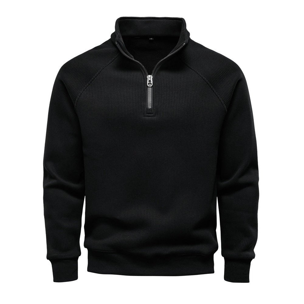European And American Half Zipper Sweater Stand-up Collar All-match Fleece Men's Sweater Top | Luxury Home Accessories | Heulog Glow