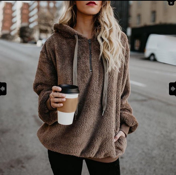 European and American long-sleeved hooded solid color sweater | Luxury Home Accessories | Heulog Glow