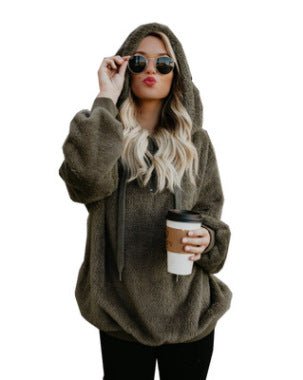 European and American long-sleeved hooded solid color sweater | Luxury Home Accessories | Heulog Glow