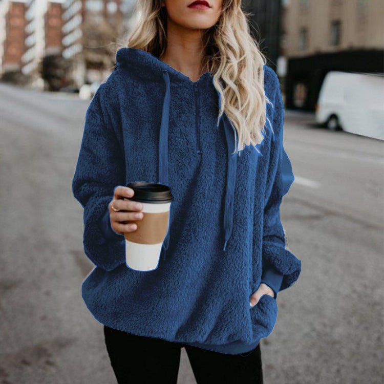 European and American long-sleeved hooded solid color sweater | Luxury Home Accessories | Heulog Glow