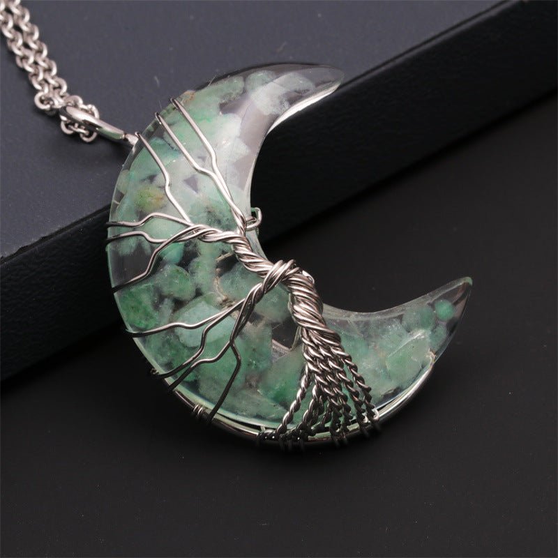European And American Natural Crushed Stone Amethyst Tiger's Eye Moon Pendant | Luxury Home Accessories | Heulog Glow