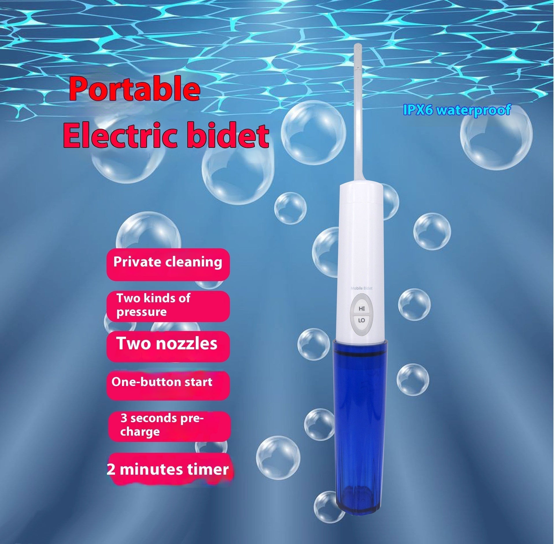 European And American Portable Electric Bidet Baby Mute | Luxury Home Accessories | Heulog Glow