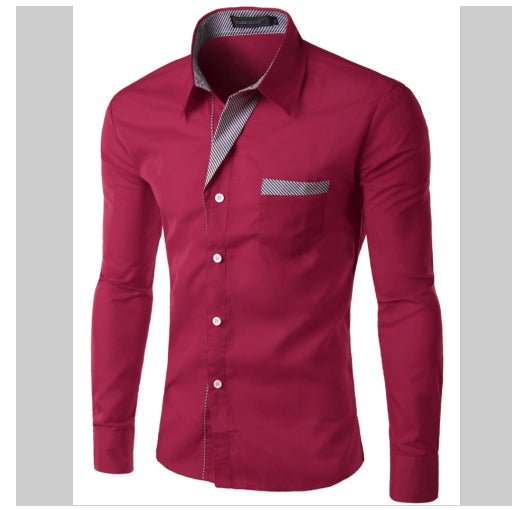 European And American Simple Men's Long Sleeve Shirt | Luxury Home Accessories | Heulog Glow
