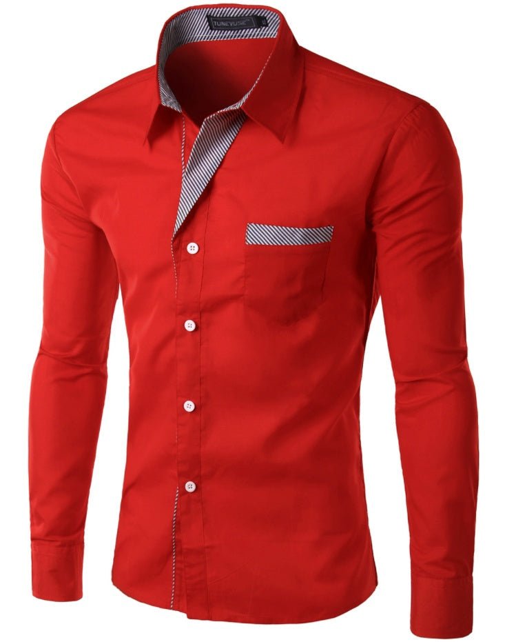 European And American Simple Men's Long Sleeve Shirt | Luxury Home Accessories | Heulog Glow