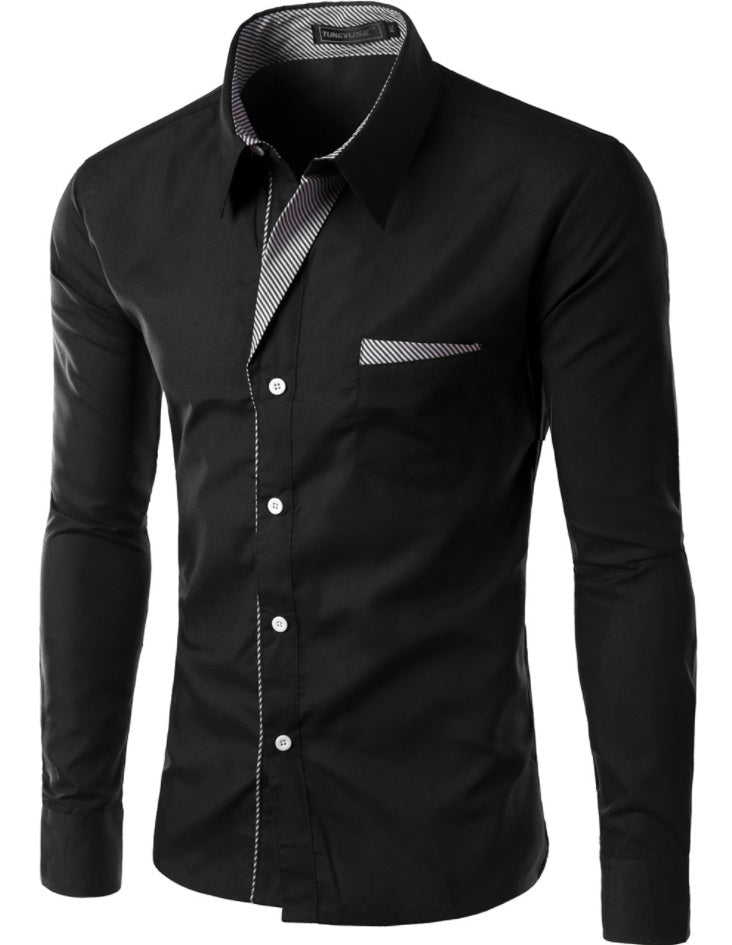 European And American Simple Men's Long Sleeve Shirt | Luxury Home Accessories | Heulog Glow