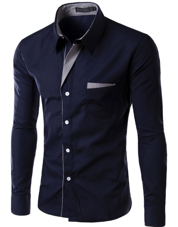 European And American Simple Men's Long Sleeve Shirt | Luxury Home Accessories | Heulog Glow