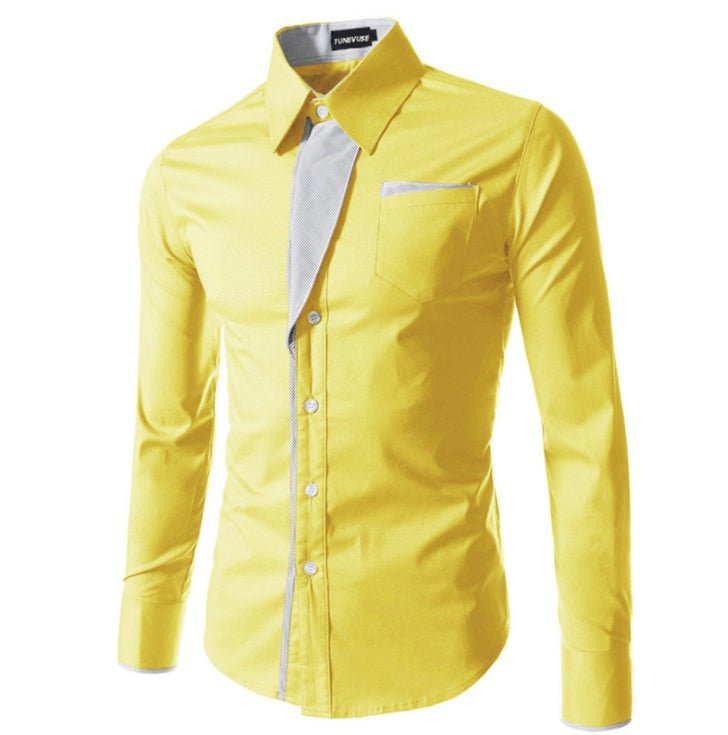 European And American Simple Men's Long Sleeve Shirt | Luxury Home Accessories | Heulog Glow