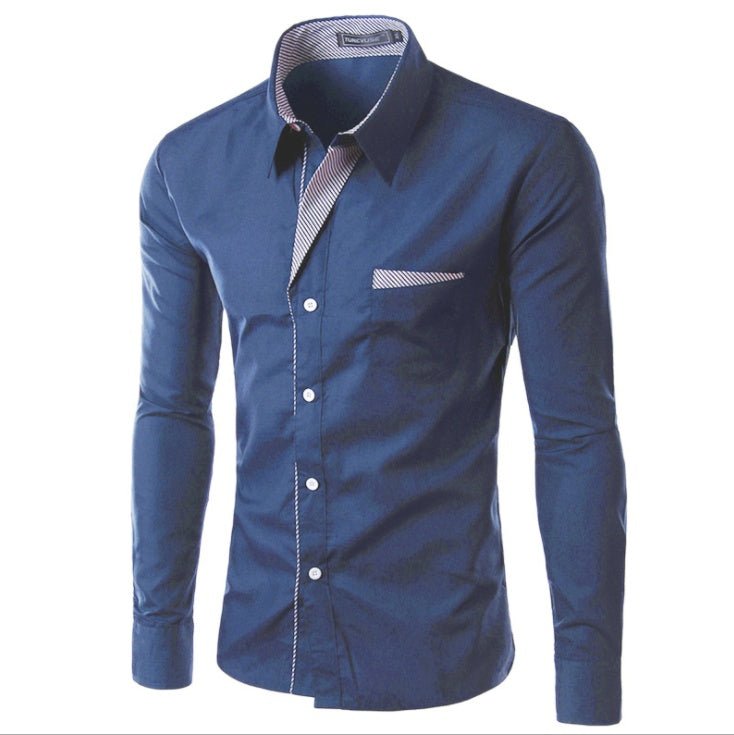 European And American Simple Men's Long Sleeve Shirt | Luxury Home Accessories | Heulog Glow