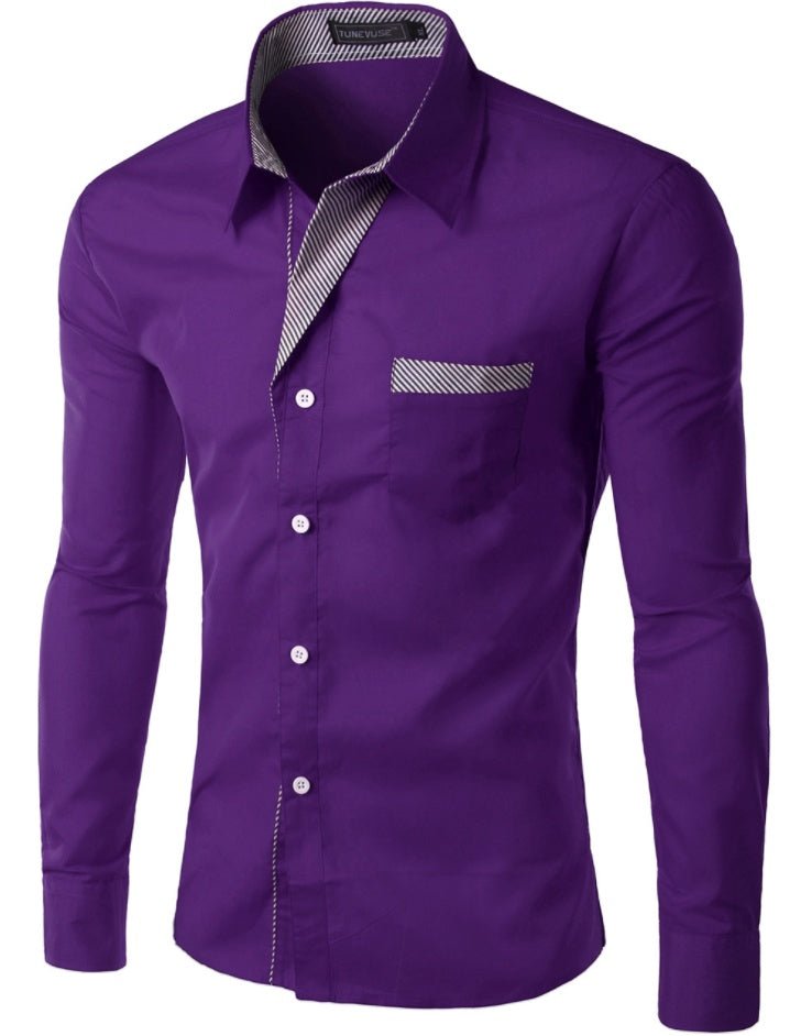 European And American Simple Men's Long Sleeve Shirt | Luxury Home Accessories | Heulog Glow