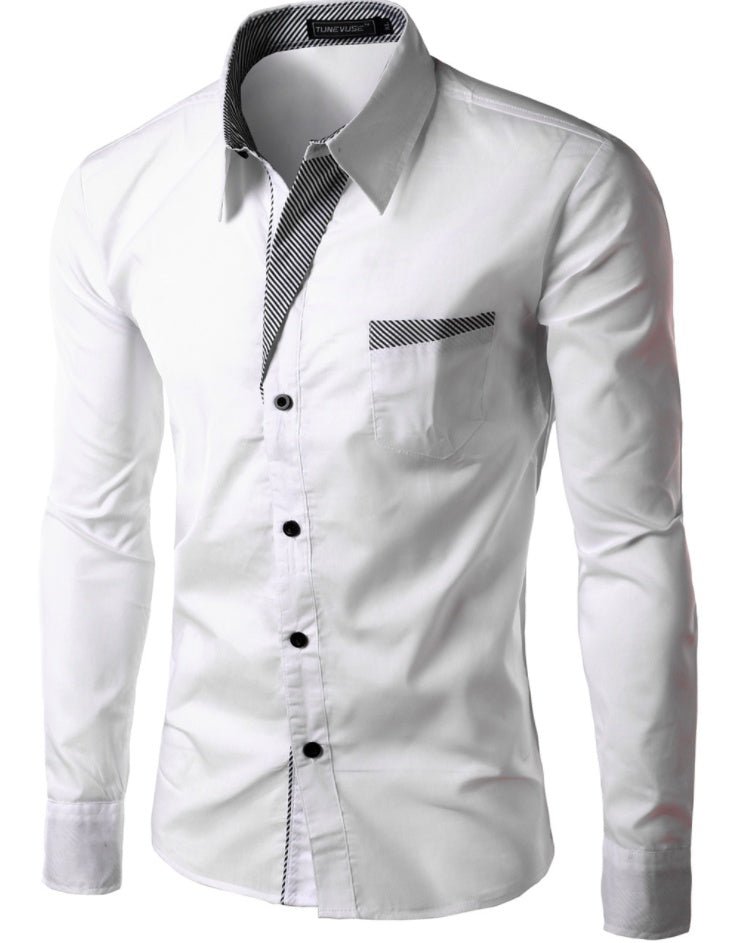 European And American Simple Men's Long Sleeve Shirt | Luxury Home Accessories | Heulog Glow