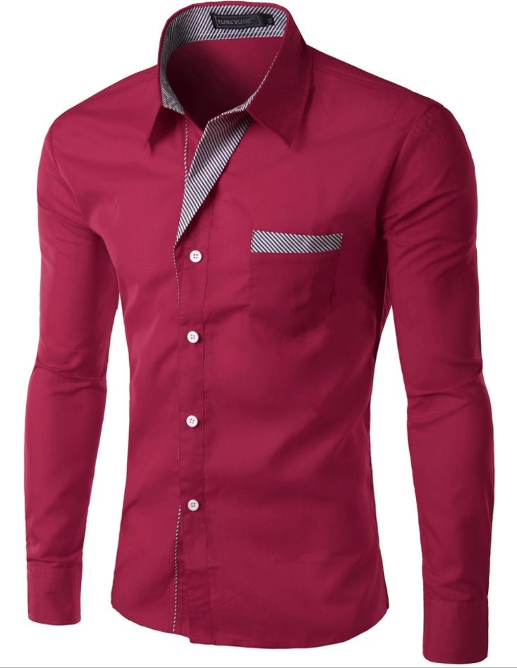 European And American Simple Men's Long Sleeve Shirt | Luxury Home Accessories | Heulog Glow