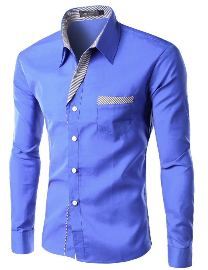 European And American Simple Men's Long Sleeve Shirt | Luxury Home Accessories | Heulog Glow