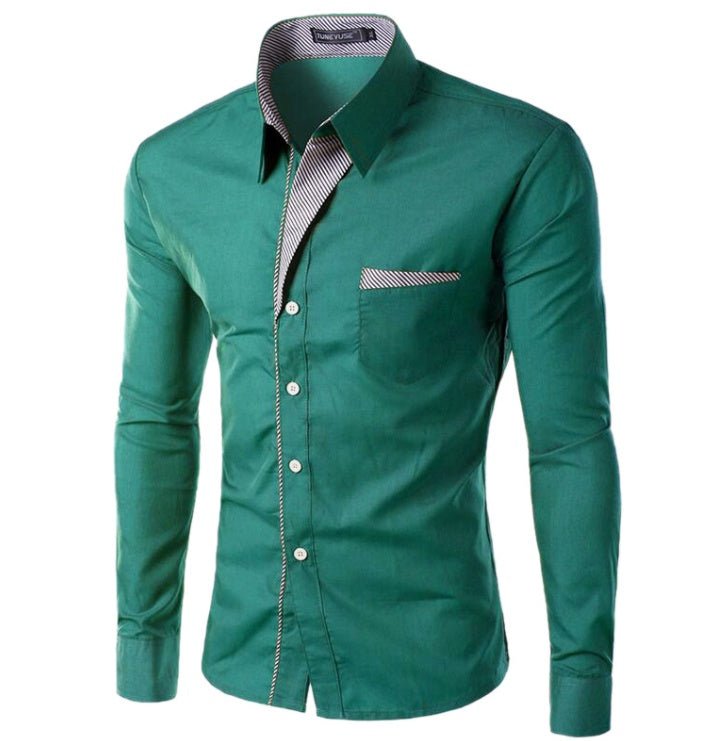 European And American Simple Men's Long Sleeve Shirt | Luxury Home Accessories | Heulog Glow
