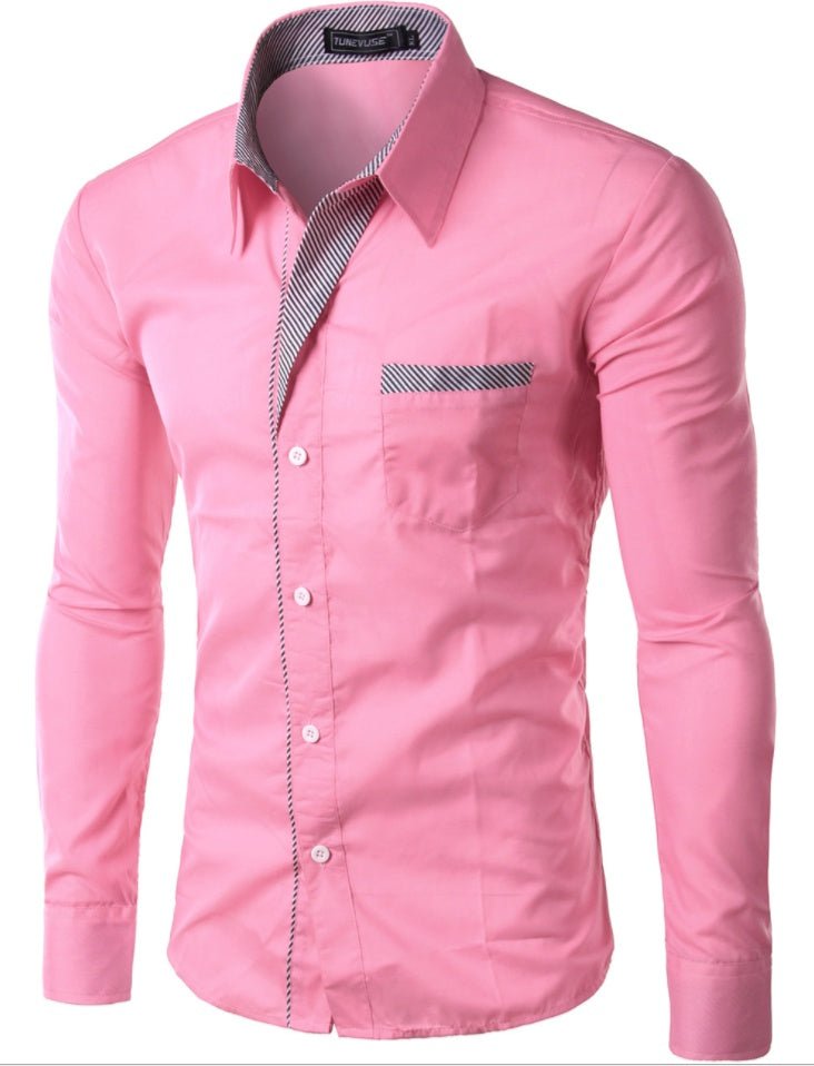 European And American Simple Men's Long Sleeve Shirt | Luxury Home Accessories | Heulog Glow