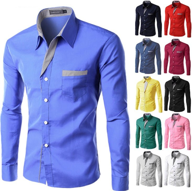European And American Simple Men's Long Sleeve Shirt | Luxury Home Accessories | Heulog Glow