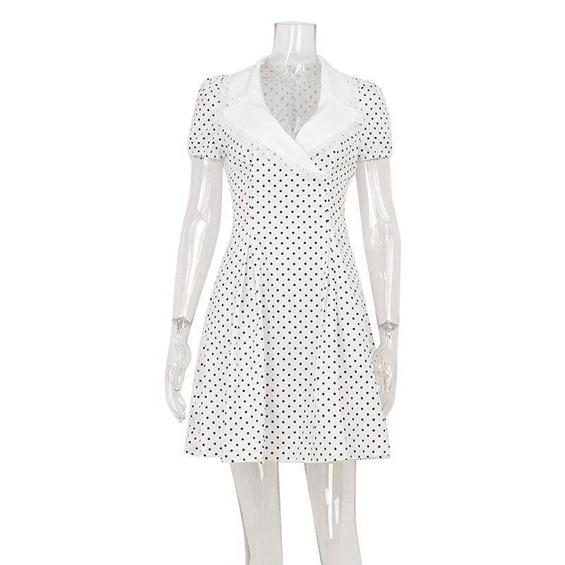 European And American-style Fashionable Women's V-neck Polka-dot Printed Dress | Luxury Home Accessories | Heulog Glow