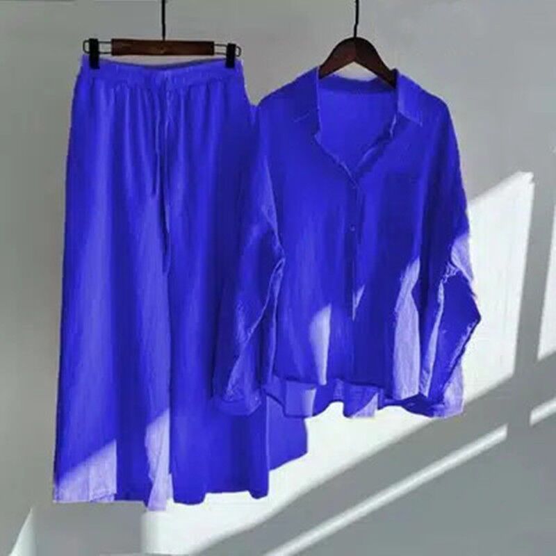 European And American-style Lapel Solid-color Cotton-linen Top Loose-fitting | Luxury Home Accessories | Heulog Glow