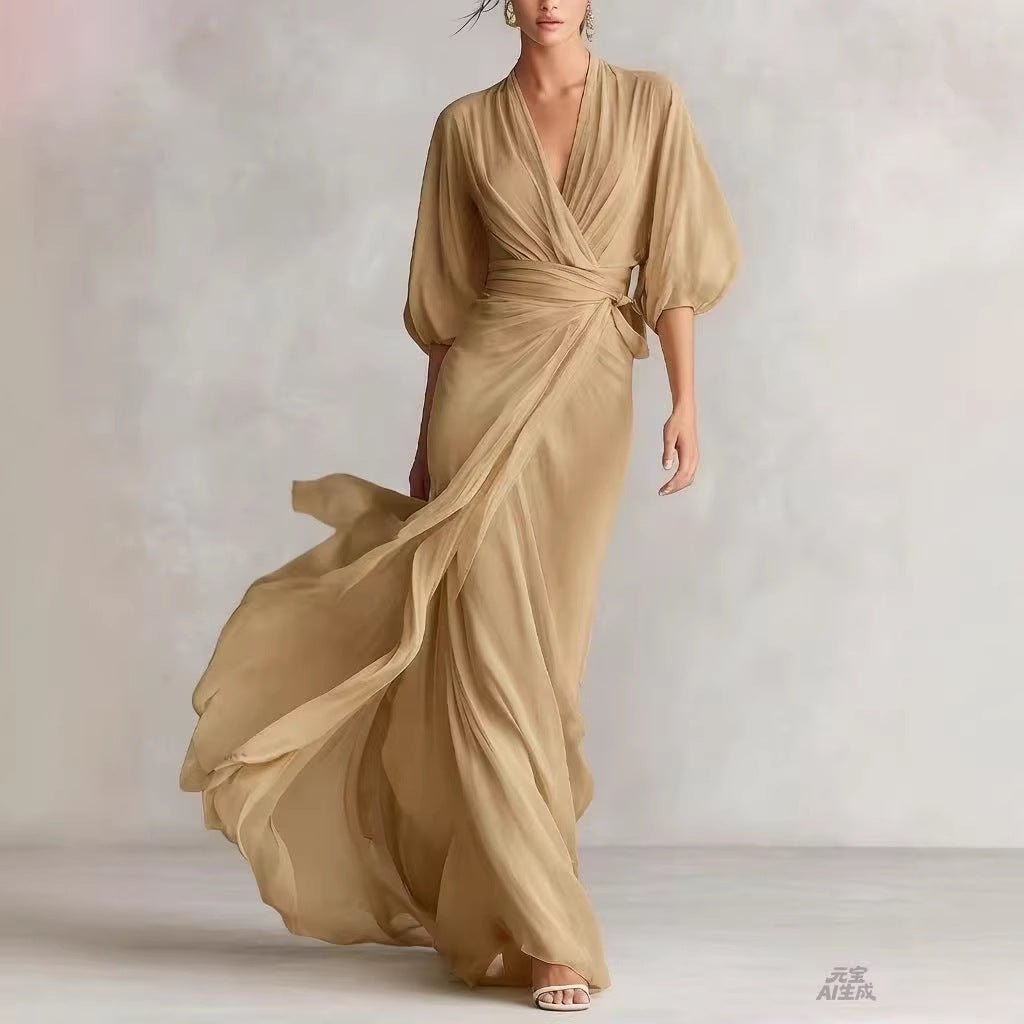 European And American-style Slim-fit Long Dress For Women | Luxury Home Accessories | Heulog Glow