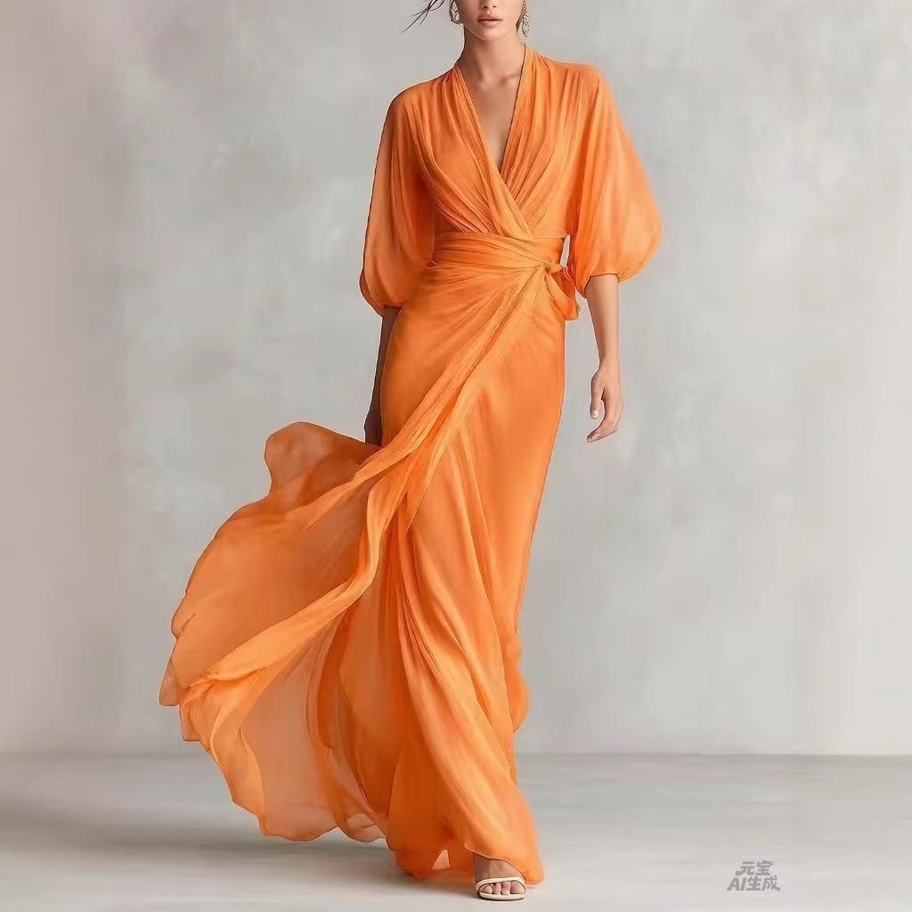 European And American-style Slim-fit Long Dress For Women | Luxury Home Accessories | Heulog Glow