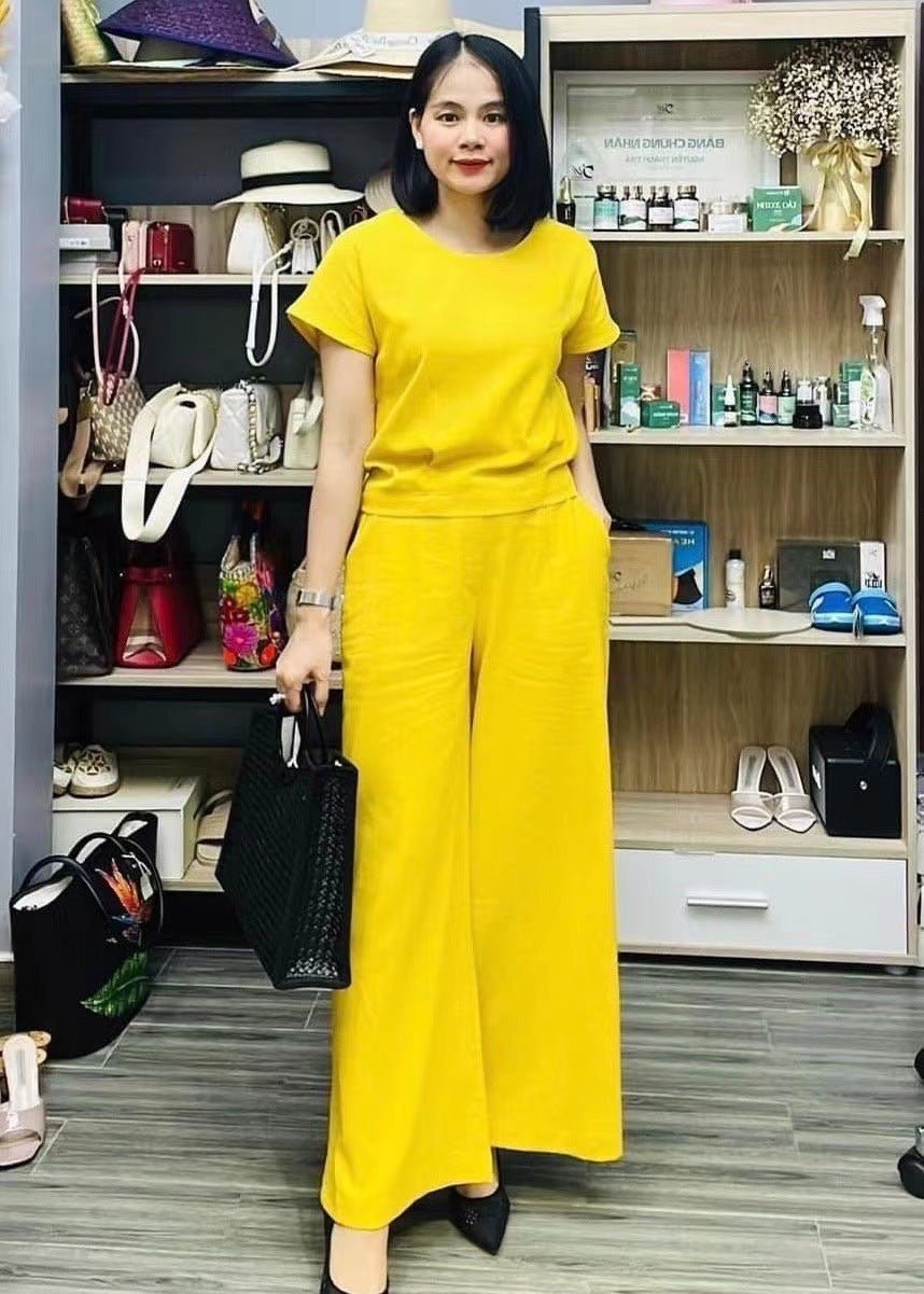 European And American Women's Linen Casual Loose Solid Color Suit Two-piece Women | Luxury Home Accessories | Heulog Glow