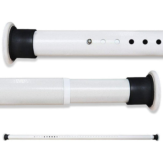 Shower Curtain Rod Extendable No Drill Telescopic Carbon Steel 70-110cm White
