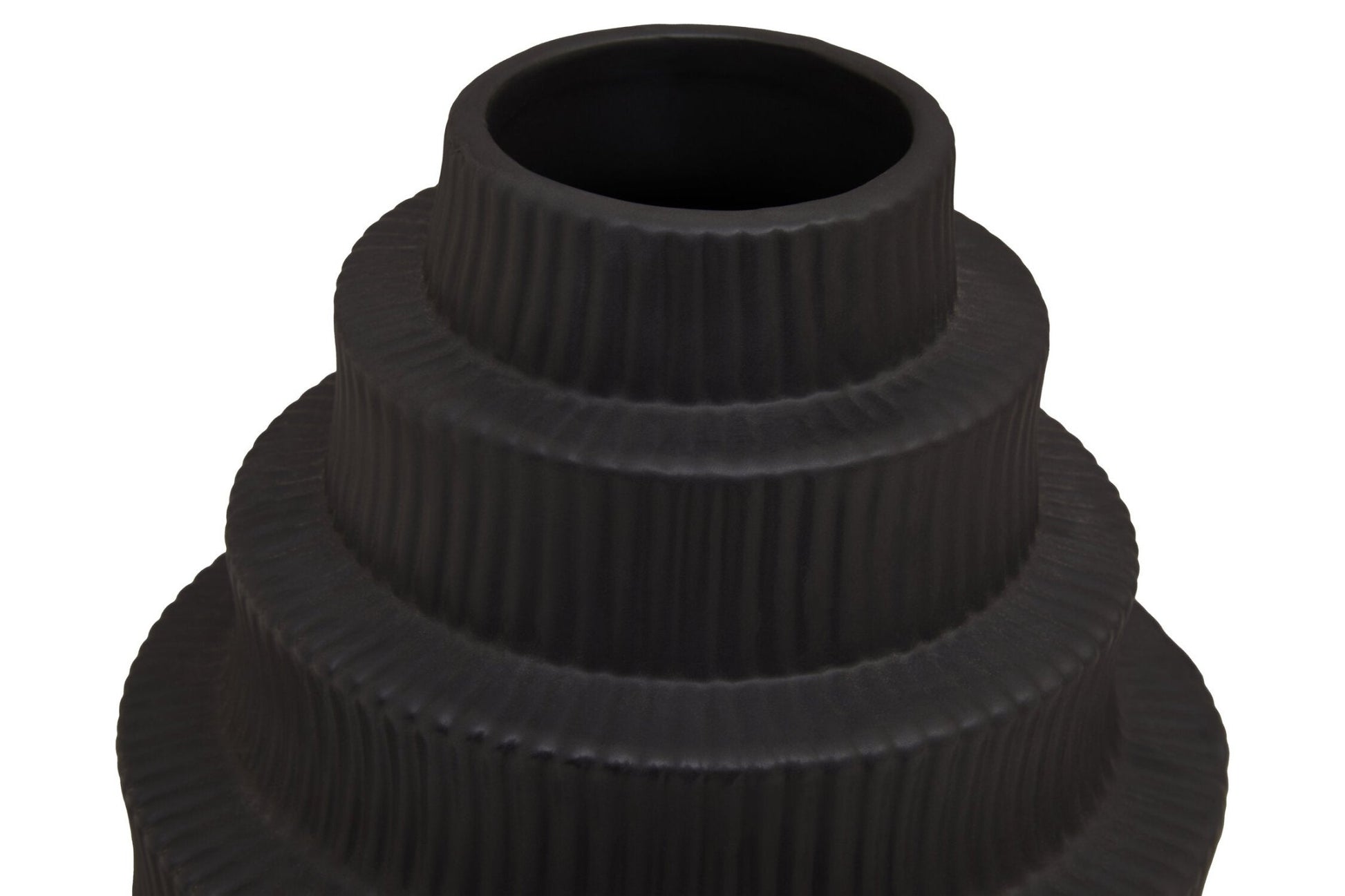 Fabia Black Large Step Design Vase | Luxury Home Accessories | Heulog Glow