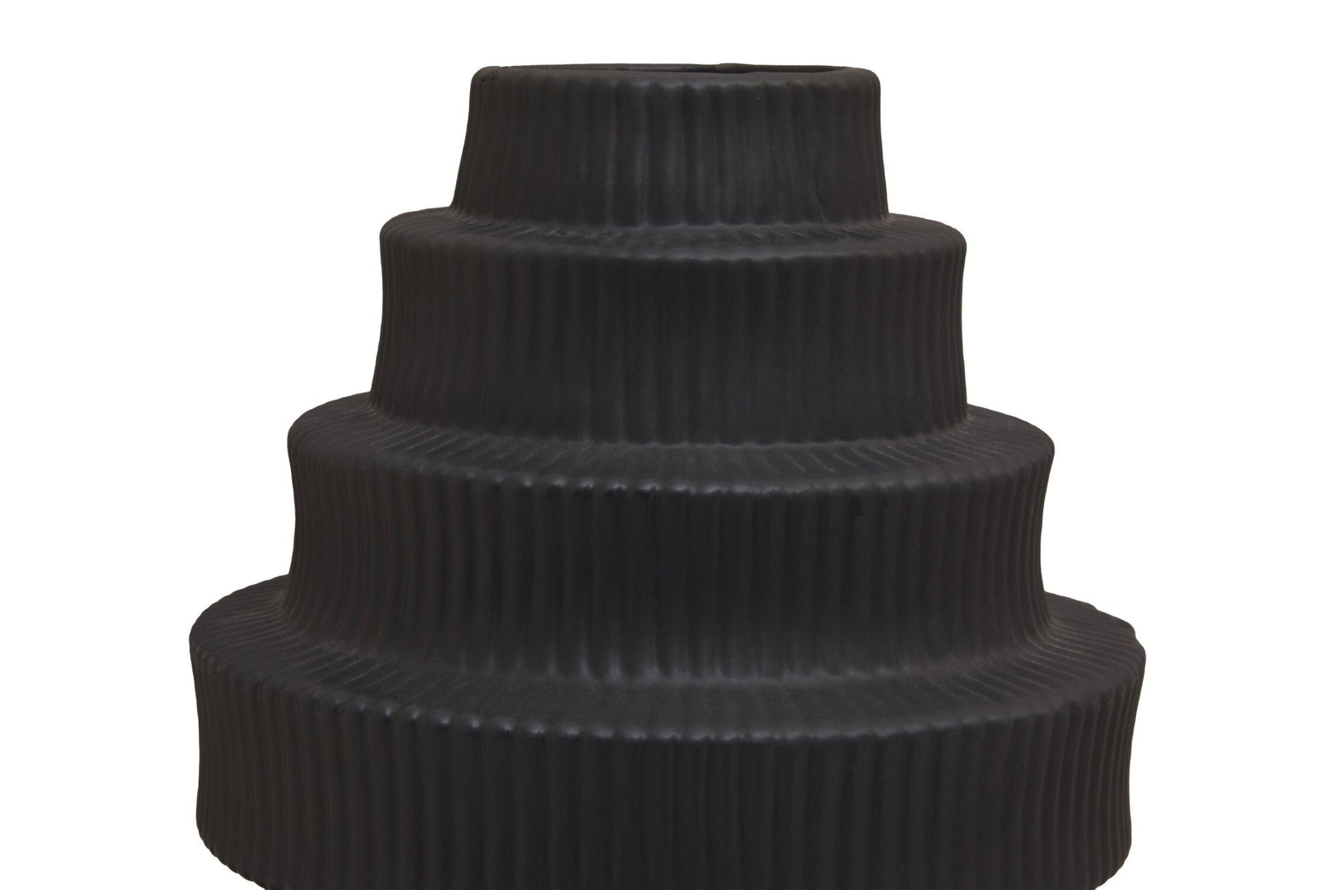 Fabia Black Large Step Design Vase | Luxury Home Accessories | Heulog Glow
