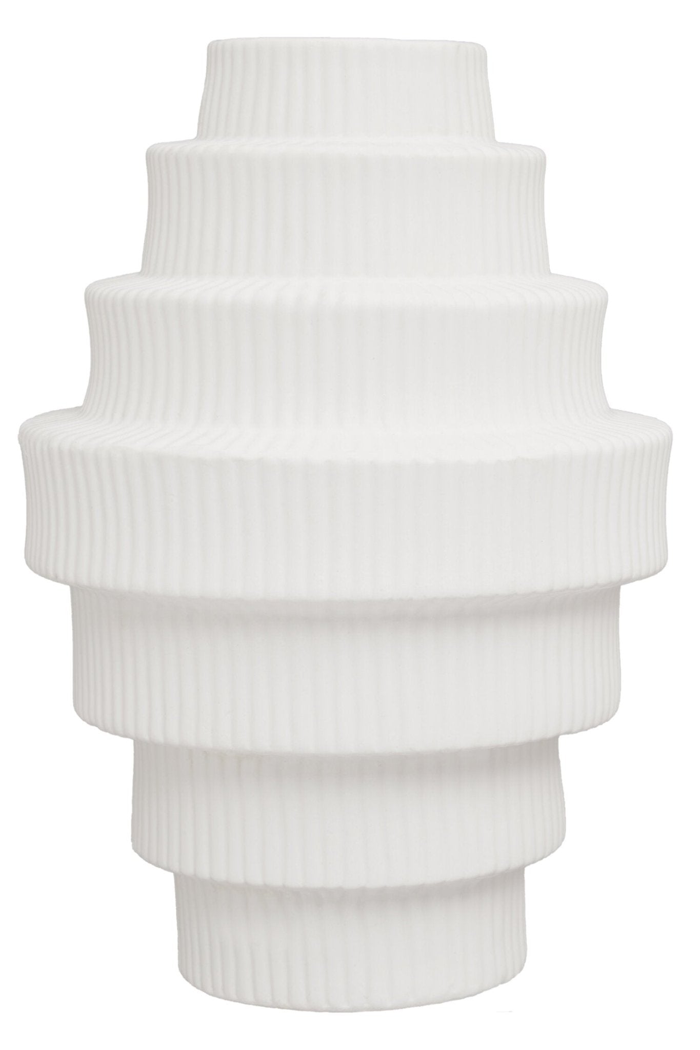 Fabia White Large Step Design Vase | Luxury Home Accessories | Heulog Glow