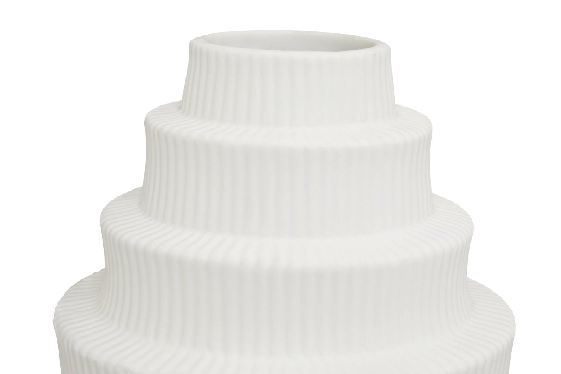 Fabia White Large Step Design Vase | Luxury Home Accessories | Heulog Glow