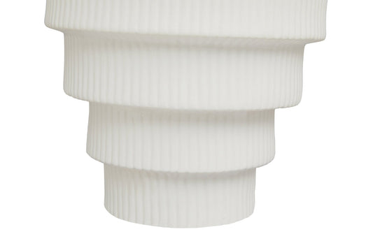 Fabia White Large Step Design Vase | Luxury Home Accessories | Heulog Glow