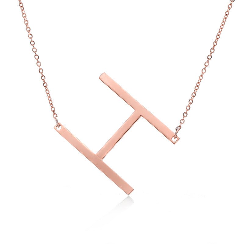 Fabulous Rose Gold Plated Stainless Steel Initial Letter Pendant Necklace | Luxury Home Accessories | Heulog Glow