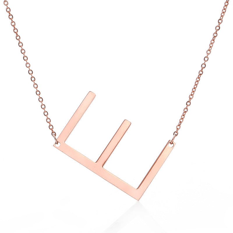 Fabulous Rose Gold Plated Stainless Steel Initial Letter Pendant Necklace | Luxury Home Accessories | Heulog Glow