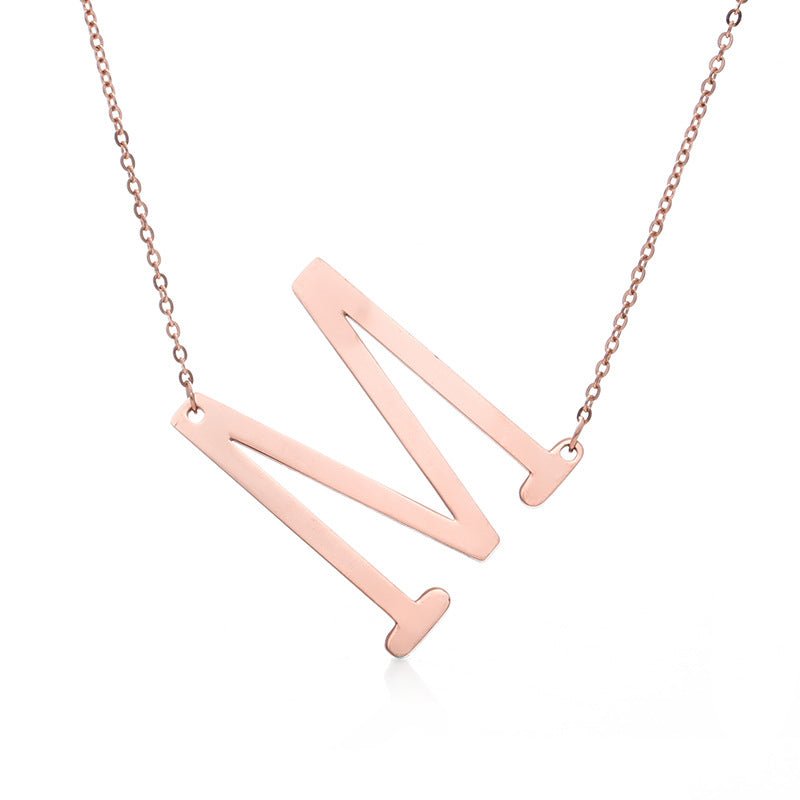 Fabulous Rose Gold Plated Stainless Steel Initial Letter Pendant Necklace | Luxury Home Accessories | Heulog Glow