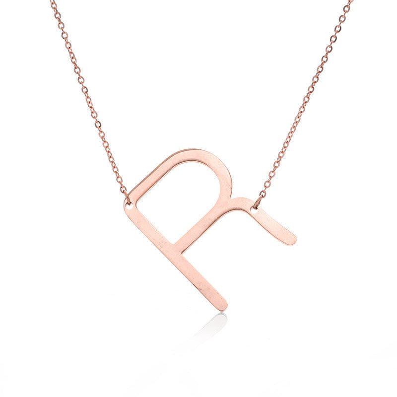 Fabulous Rose Gold Plated Stainless Steel Initial Letter Pendant Necklace | Luxury Home Accessories | Heulog Glow