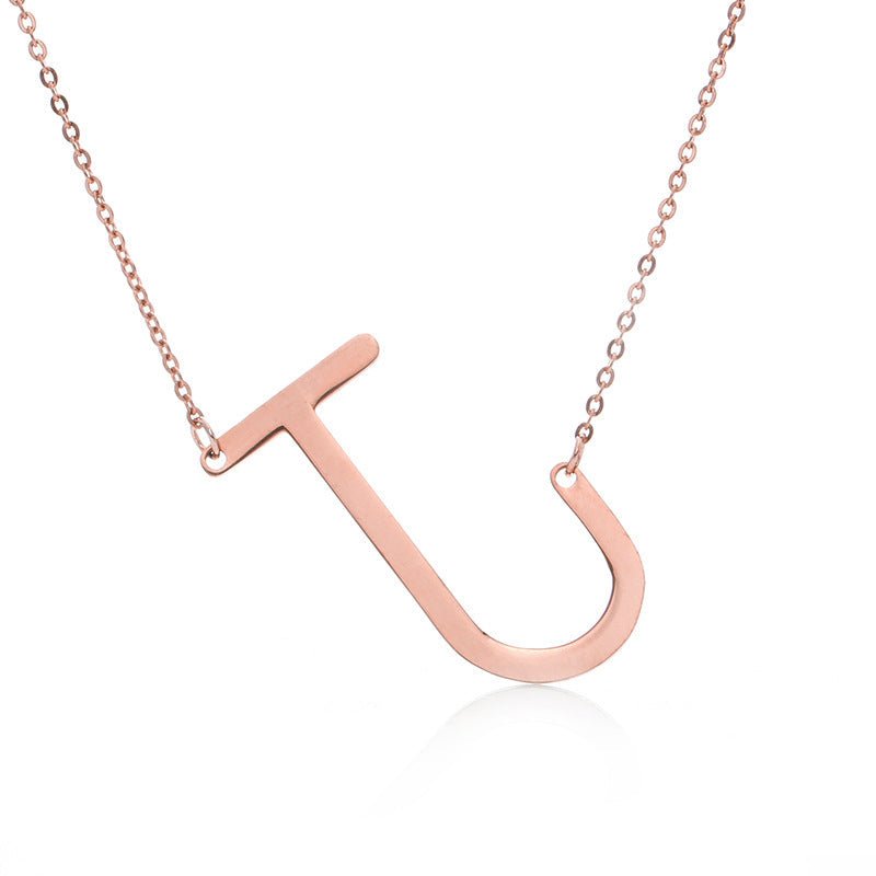 Fabulous Rose Gold Plated Stainless Steel Initial Letter Pendant Necklace | Luxury Home Accessories | Heulog Glow