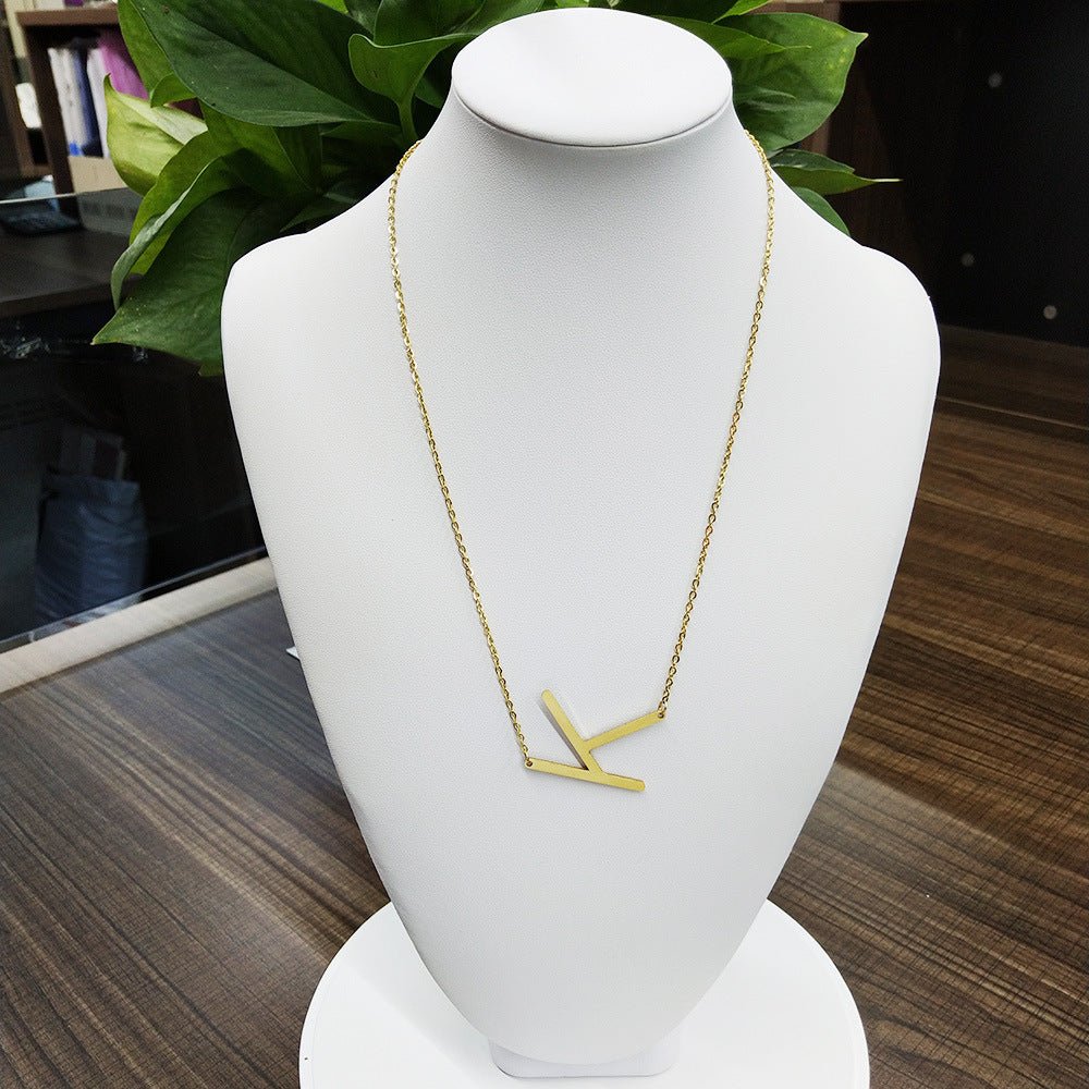 Fabulous Rose Gold Plated Stainless Steel Initial Letter Pendant Necklace | Luxury Home Accessories | Heulog Glow