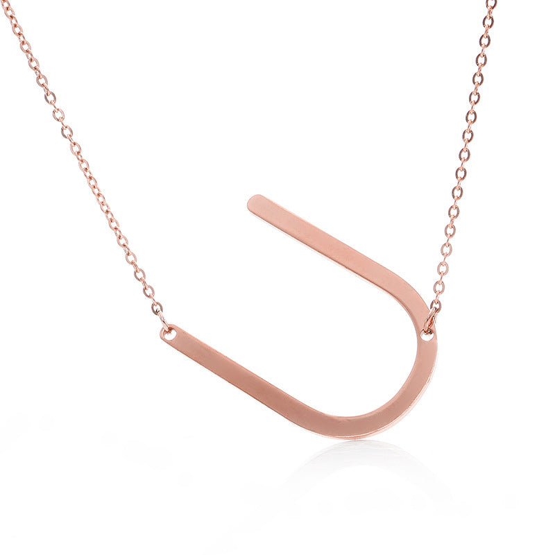 Fabulous Rose Gold Plated Stainless Steel Initial Letter Pendant Necklace | Luxury Home Accessories | Heulog Glow