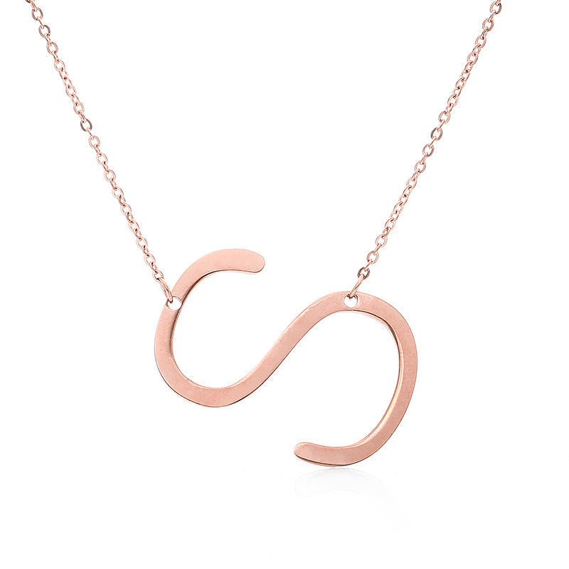 Fabulous Rose Gold Plated Stainless Steel Initial Letter Pendant Necklace | Luxury Home Accessories | Heulog Glow
