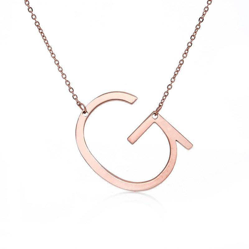 Fabulous Rose Gold Plated Stainless Steel Initial Letter Pendant Necklace | Luxury Home Accessories | Heulog Glow